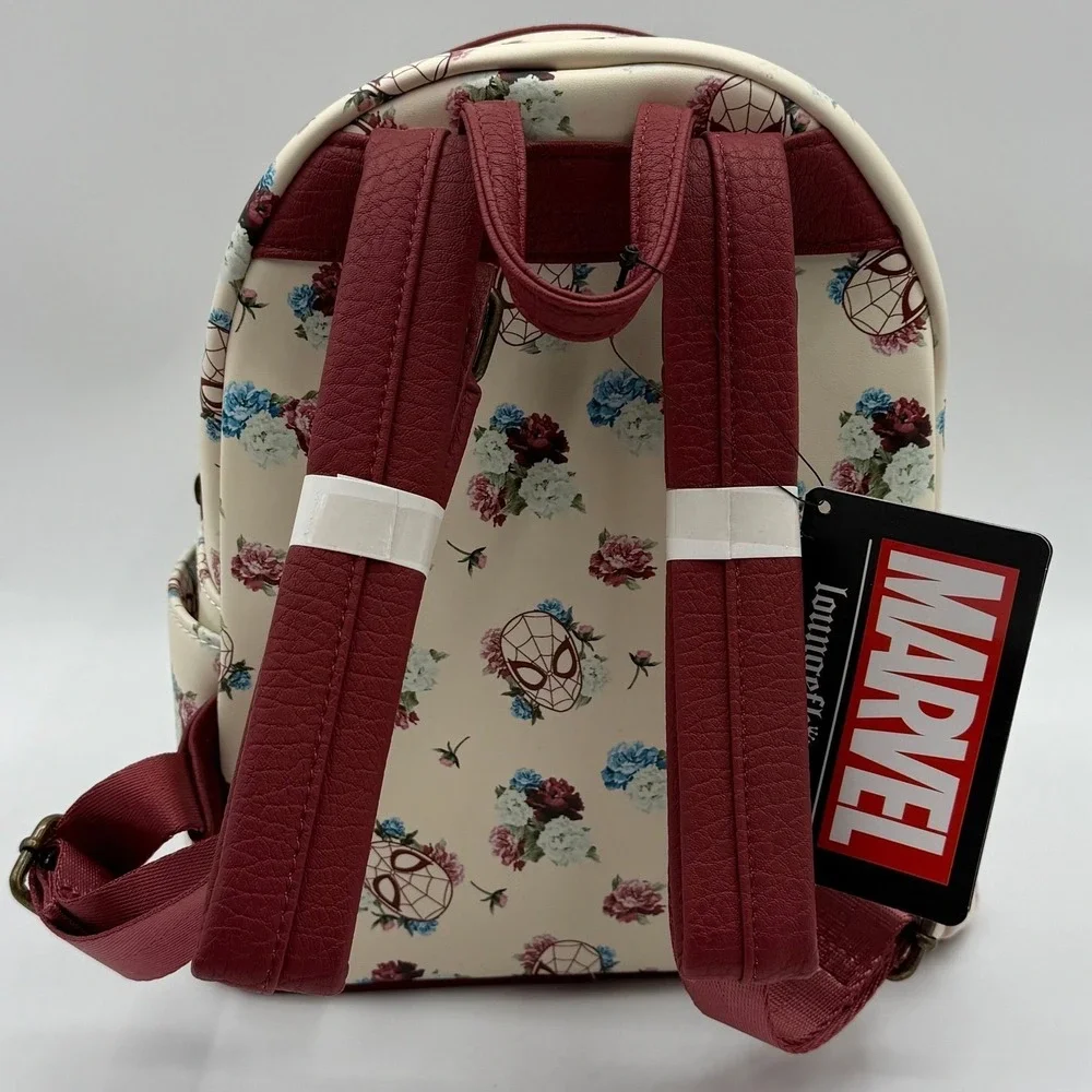 B11 Loungefly HARD TAG Marvel Spider-Man Floral Mini Backpack • NWT